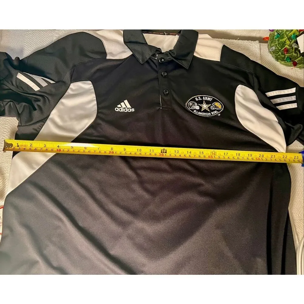 Adidas Scorch Army All American Bowl Polo Shirt Mens Large Black & White EUC